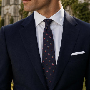 Navy Cherry Tie