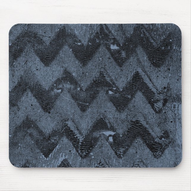 Navy Chevron Abstract Mouse Mat (Front)