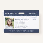 Navy Chevron Homeschool Educator ID Badge