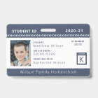 Navy Chevron Homeschool Student ID