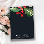 Navy Christmas Holly Berry Blank Jewellery Display Business Card<br><div class="desc">If you need any further customisation please feel free to message me on yellowfebstudio@gmail.com.</div>