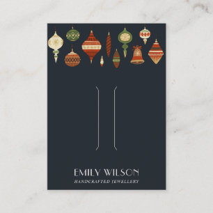 NAVY CHRISTMAS ORNAMENT HAIR CLIP DISPLAY CARD