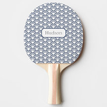 Navy Circle Custom Ping Pong Paddle