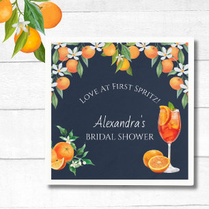 Navy Citrus Love at First Spritz Bridal Shower  Napkin