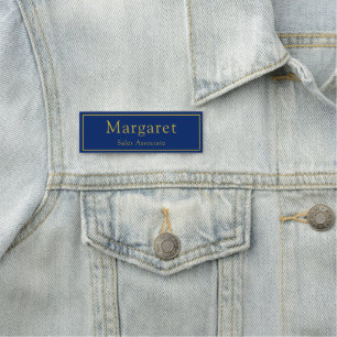 Navy Classic Name Tag With Name & Job Title