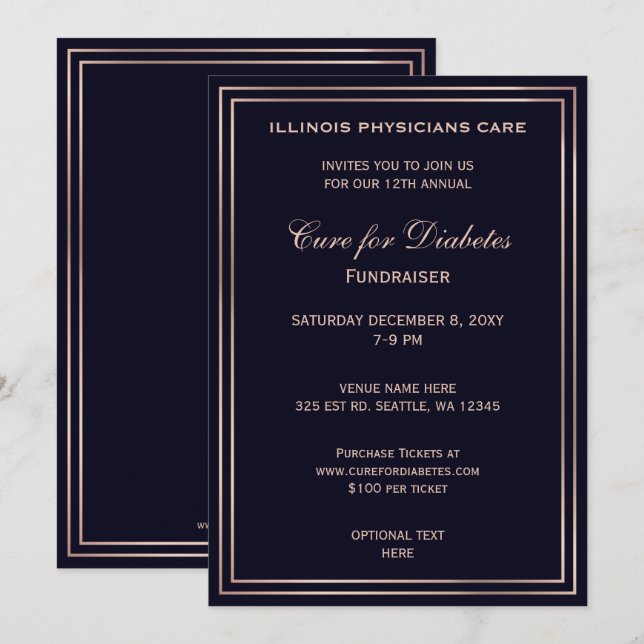 Navy Classy Corporate party Invitation (Front/Back)