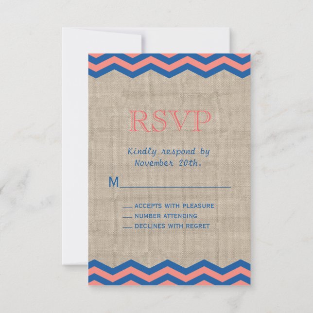 Navy & Coral Nautical RSVP (Back)