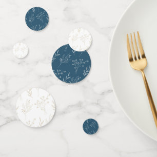 Navy Corner Floral Boho Wedding Confetti