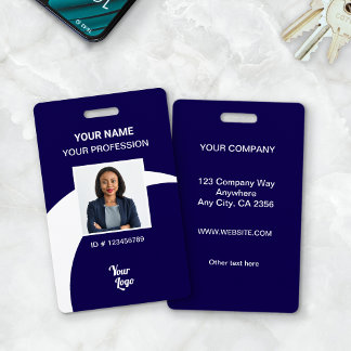 Navy Corporate Employee Photo ID Security Badge ID Badge