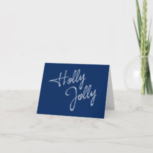Navy Corporate Holiday Card - Holly Jolly