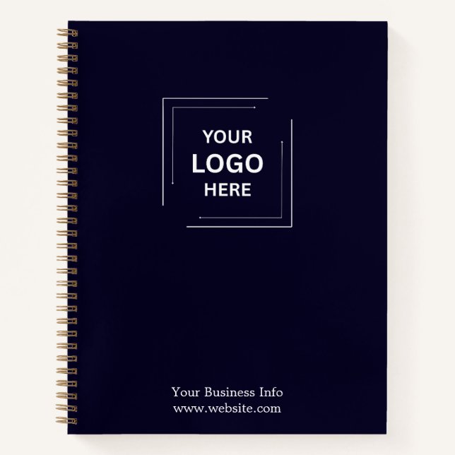 Navy Corporate Minimalist Business Notebook Style (Front)