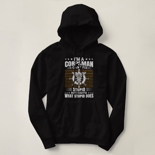 Navy Corpsman Veteran Veterans Day US Navy Corpsma Hoodie (Design Front)