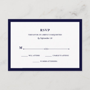 Navy Couture Elegant RSVP Card