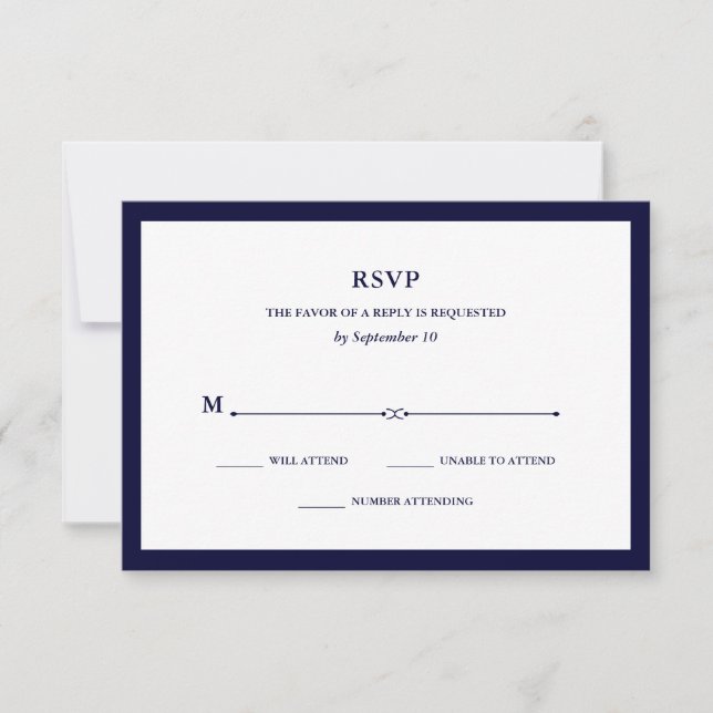 Navy Couture | Elegant RSVP Card (Front)