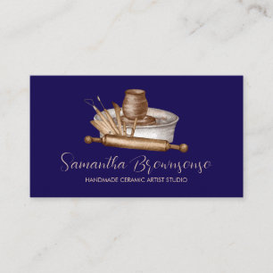Navy Craft Shop Pottery Ceramic Clay Business Card