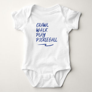 Navy Crawl, walk, play pickleball  Baby Bodysuit