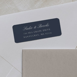 Navy & Cream Classic Script Return Address