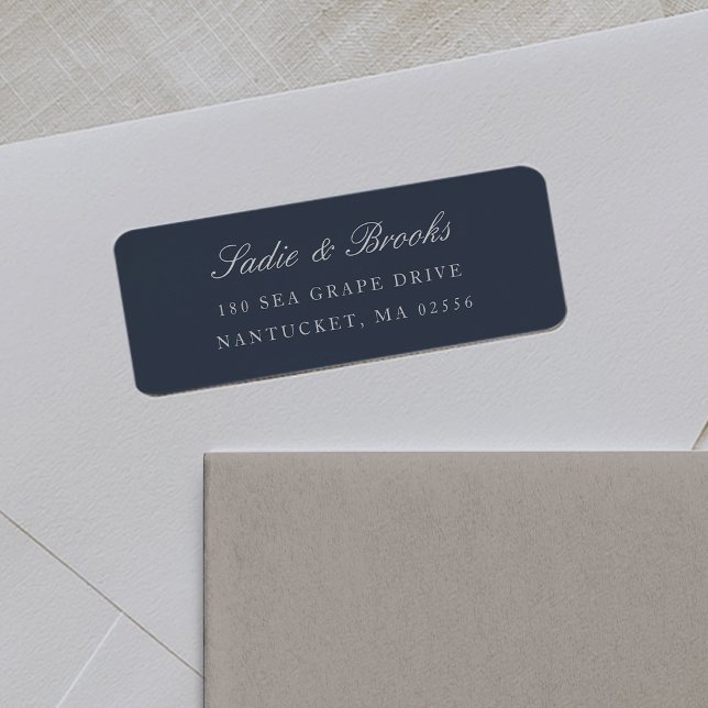 Navy & Cream Classic Script Return Address (Creator Uploaded)