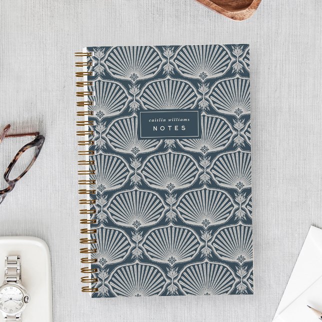 Navy & Cream | Deco Fans Personalized Notebook (Creator Uploaded)