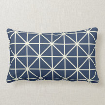 Navy & Cream Diamond Geometric Pattern