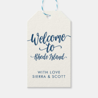 Navy & Cream Welcome to Rhode Island Gift Tags