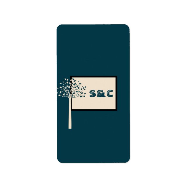 Navy/Creme Tree Hershey's Miniature Wrapper Label (Front)