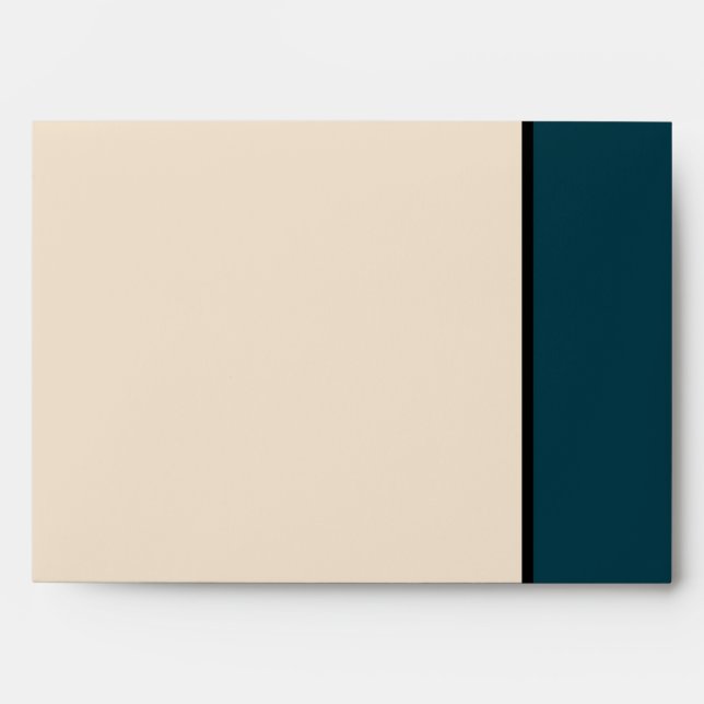 Navy/Creme Tree Wedding Envelope (Front)
