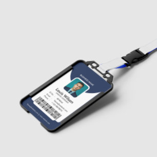 Navy Customizable Employee ID Company Security ID Badge