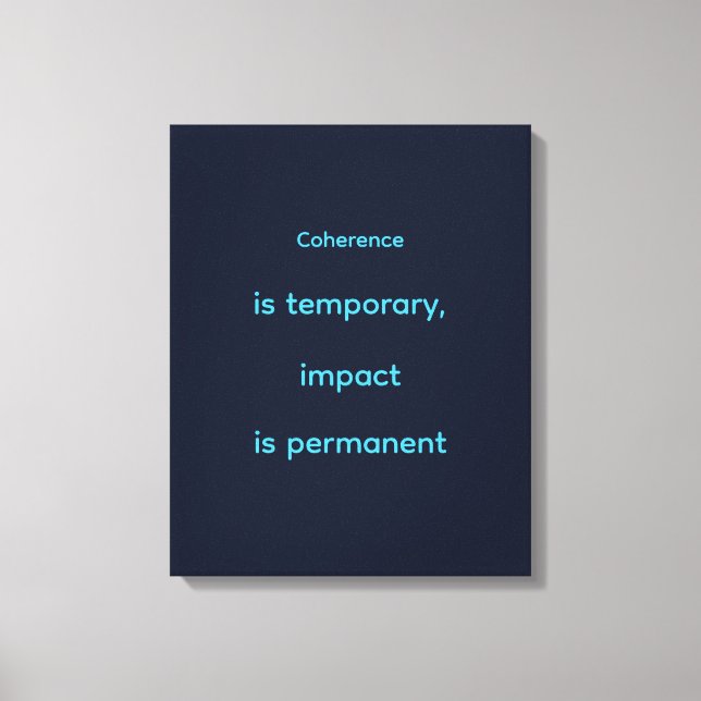 Navy Cyan Quantum Engineer Motivation Canvas Print (Front)
