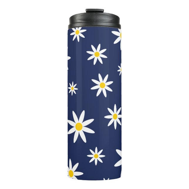 Navy Daisy Thermal Tumbler (Front)