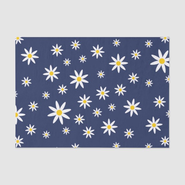 Navy Daisy Tissue Paper (Front)