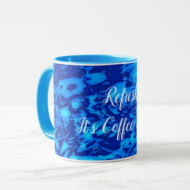Navy Deep Customise Fresh Ocean Water Mug (Front Left)