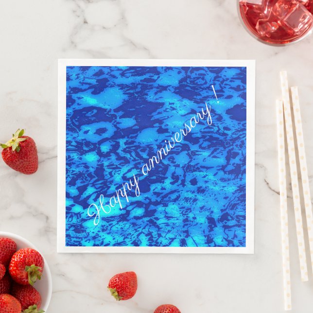 Navy Deep Customise Fresh Ocean Water Napkin (Insitu)
