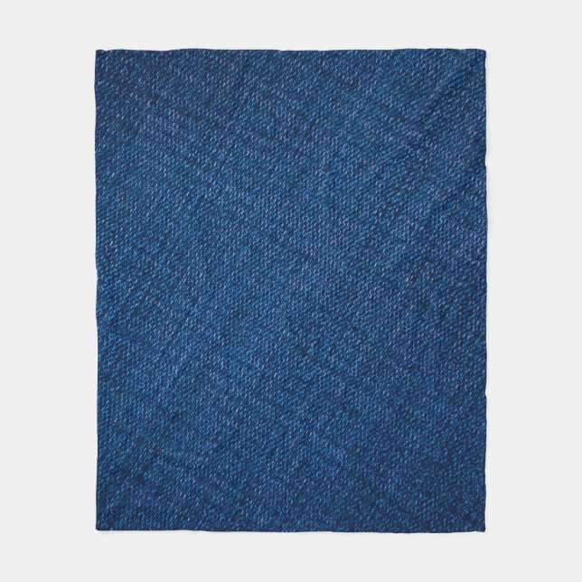 Navy denim jeans texture fleece blanket (Front)