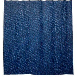 Navy denim jeans texture shower curtain