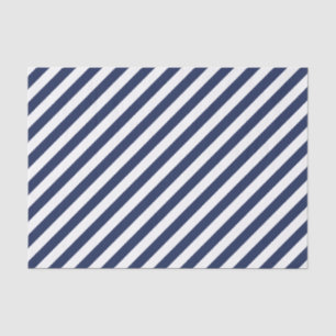 Navy Diagonal Stripes Tissue Paper