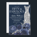Navy Diamond Dress Fifty & Fabulous 50th Birthday Invitation<br><div class="desc">Navy Diamond Dress Fifty & Fabulous 50th Womans Birthday Party Invitation

See matching collection in Niche and Nest Store

Many thanks</div>