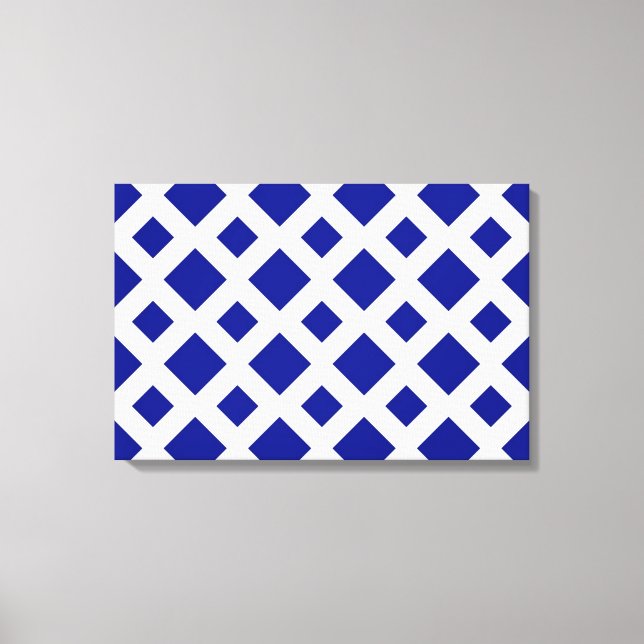 Navy Diamonds on White Canvas Print (Front)