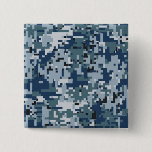 Navy Digital Camo Camouflage Decor 15 Cm Square Badge