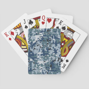 Navy Digital Camo Camouflage Decor Playing Cards