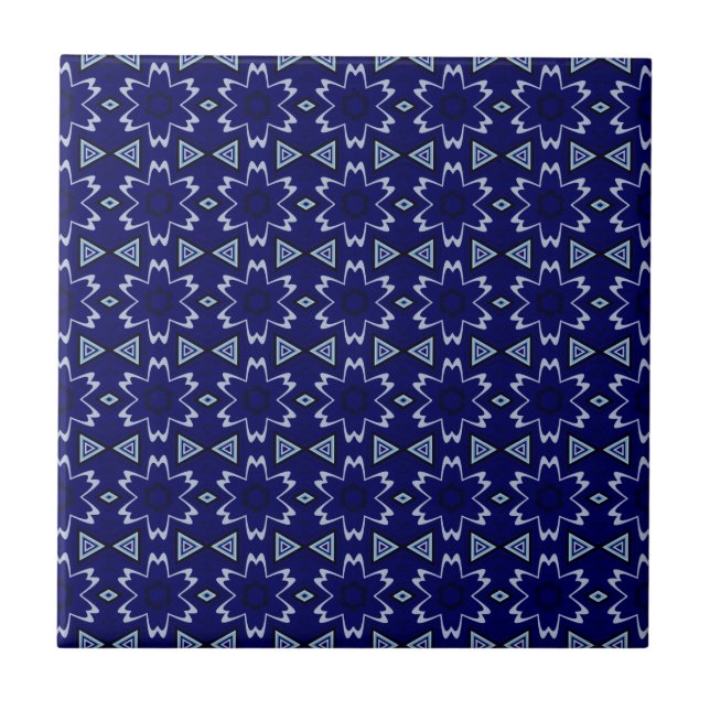 Navy Digital Floral Tile (Front)