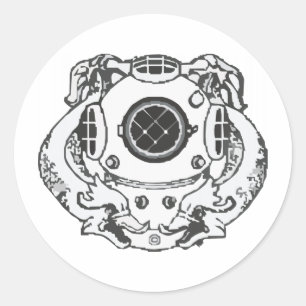 Navy Diver 1st Class Classic Round Sticker