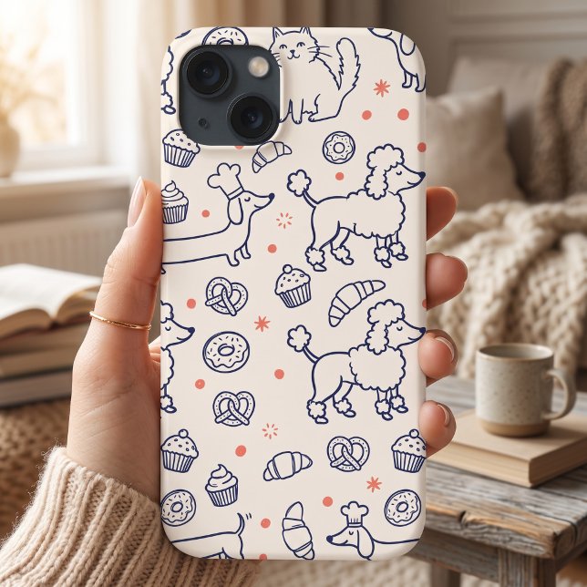 Navy Dog Cat Bakery Case-Mate iPhone Case (Creator Uploaded)