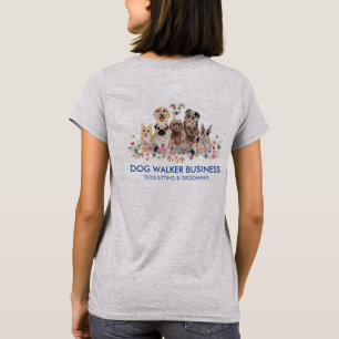 Navy Dog Service double side groomer walker sitter T-Shirt