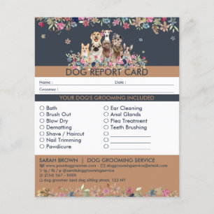 Navy Dogs sitting flowers boarding report