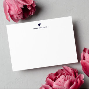 NAVY Doodle Heart Formal Classic Family  Card