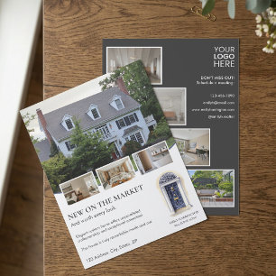 Navy Door Watercolor Listing Real Estate Agent Flyer