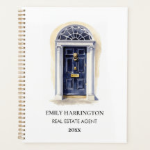 Navy Door Watercolor Logo Real Estate Agent