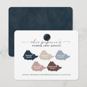 Navy & Dusty Blue Bold Wedding Colour Palette Card