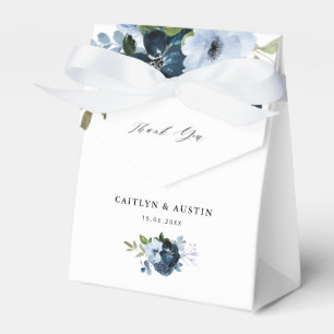 navy & dusty blue floral wedding favour box